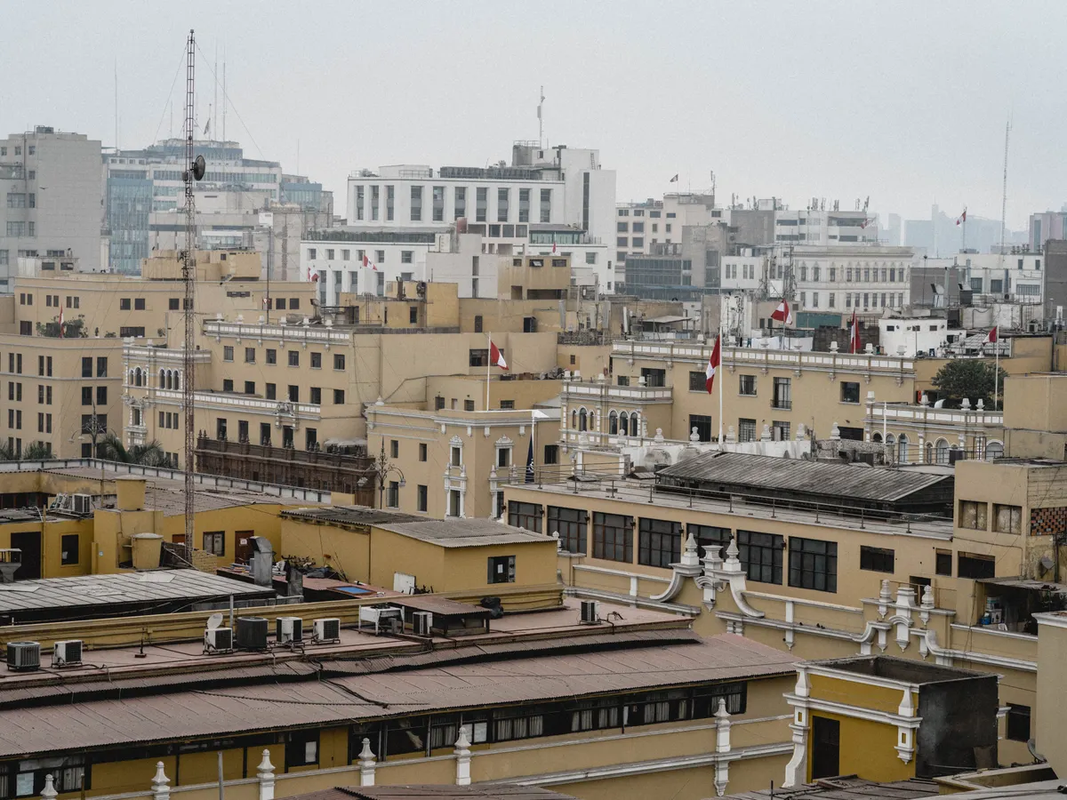 Vista aérea del centro histórico de Lima