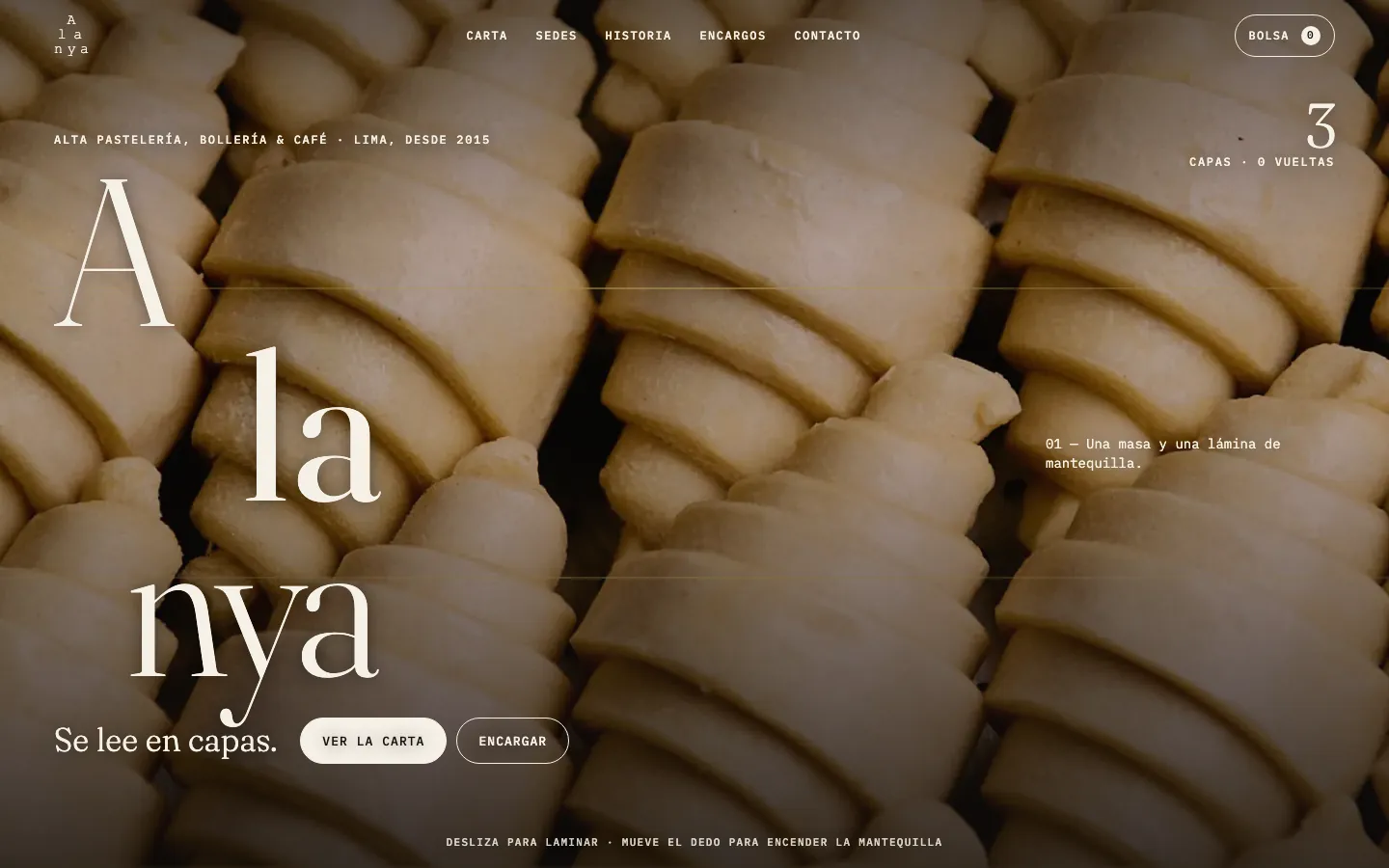 Portada del sitio de Alanya Repostería