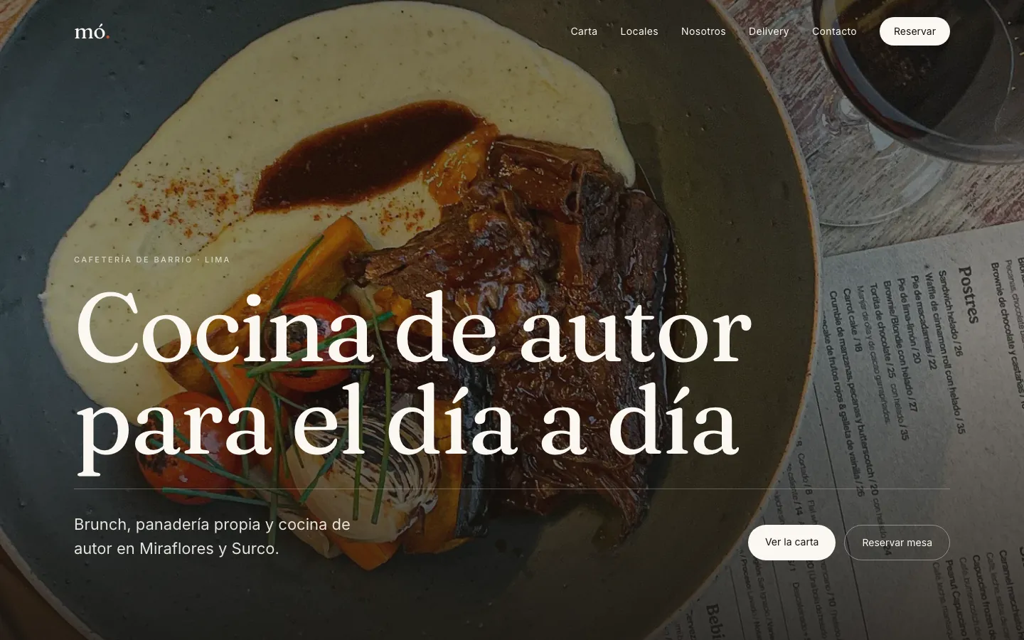 Portada del sitio de mó café