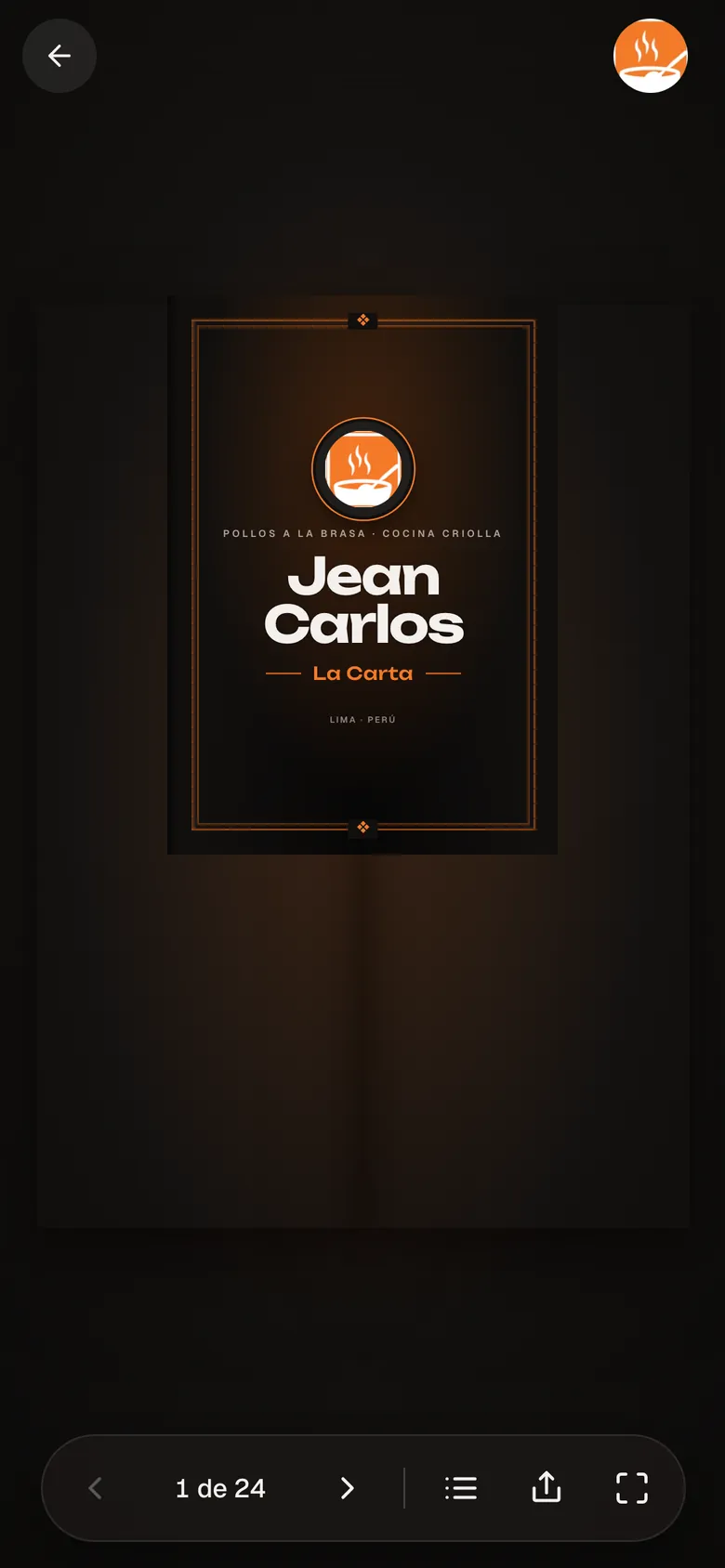 Página 3 del sitio de Restaurante Jean Carlos en el celular